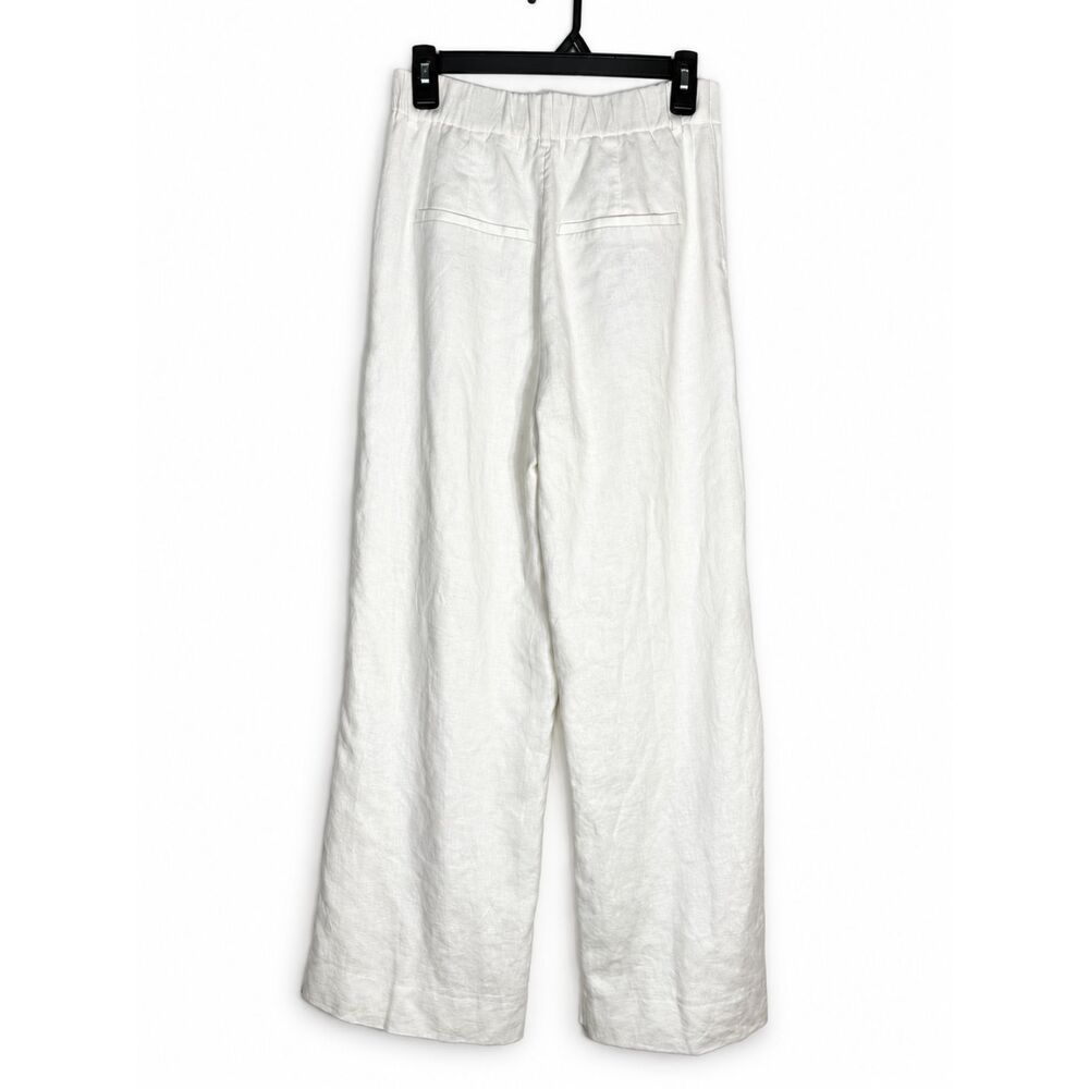 Abercrombie Sloane Linen Blend Wide Leg Pants White Size 28 6R - Picture 4 of 11